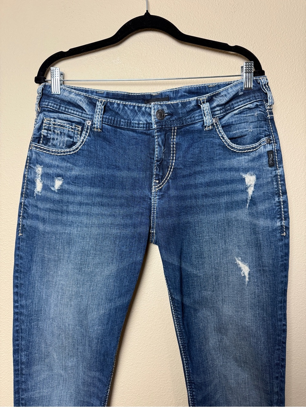 Silver Girlfriend Distressed Jeans Size 31 - Picture 2 of 9